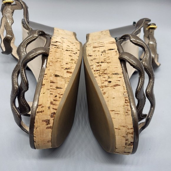 Prada Patent Leather Wedge Sandals - Picture 13 of 16